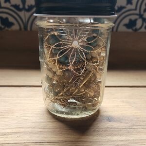 Gold and Turquoise Jewelry Jar Sterling Silver And Gold Jewlery